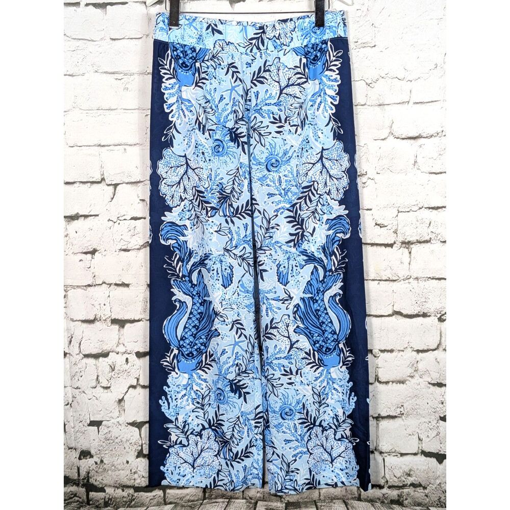 LILLY PULITZER Bal Harbour Palazzo Pants in Just a Little Koi Print Cruise MED